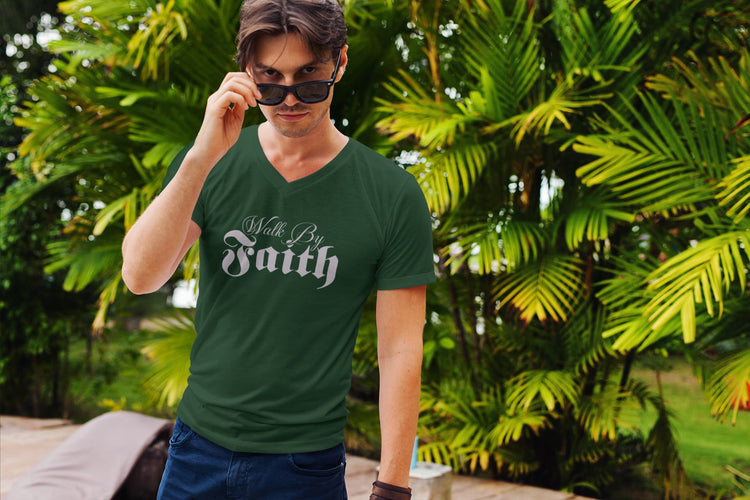 MENS OLIVE GREEN VNECK T-SHIRT