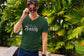 MENS OLIVE GREEN VNECK T-SHIRT