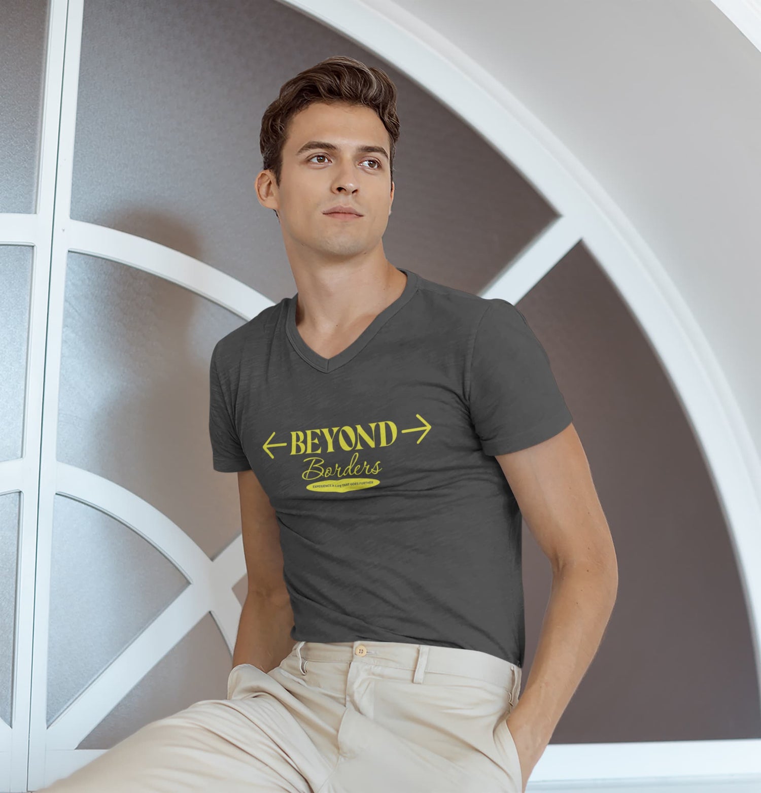 MENS BLACK VNECK T-SHIRT 