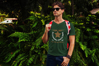 MENS OLIVE GREEN VNECK T-SHIRT 