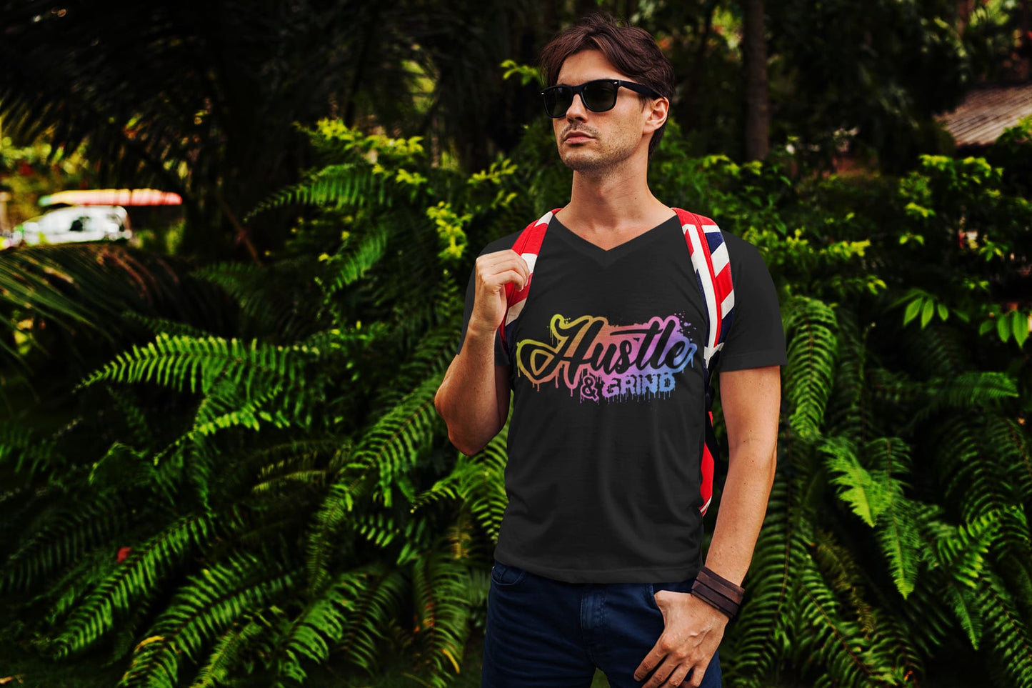 Men's Black V Neck T-shirts