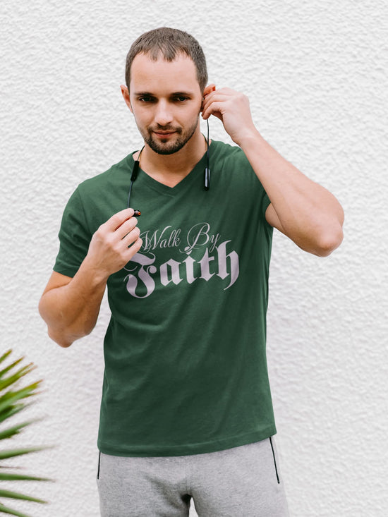 MENS OLIVE GREEN VNECK T-SHIRT