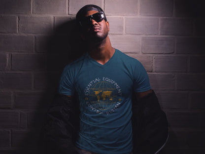 MENS NAVY BLUE VNECK T-SHIRT