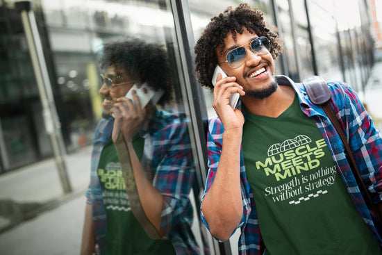 MENS OLIVE GREEN VNECK T-SHIRT 