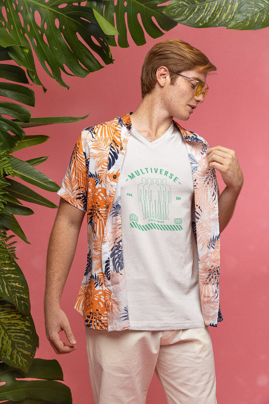 MENS WHITE VNECK T-SHIRT