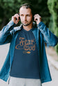 MENS NAVY BLUE VNECK T-SHIRT 