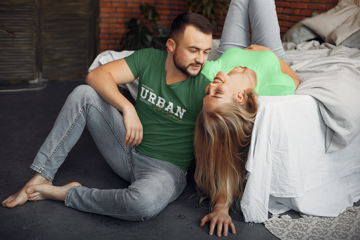Men's Olive Green V-Neck T-shirts