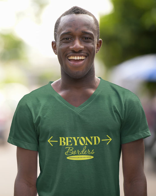 MENS OLIVE GREEN VNECK T-SHIRT 