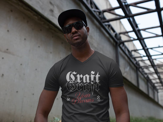 MENS BLACK VNECK T-SHIRT 