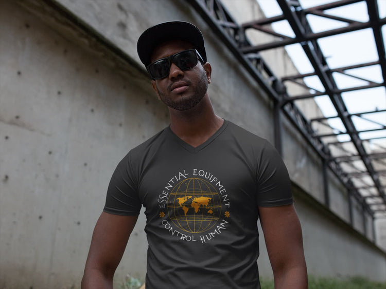 MENS BLACK VNECK T-SHIRT