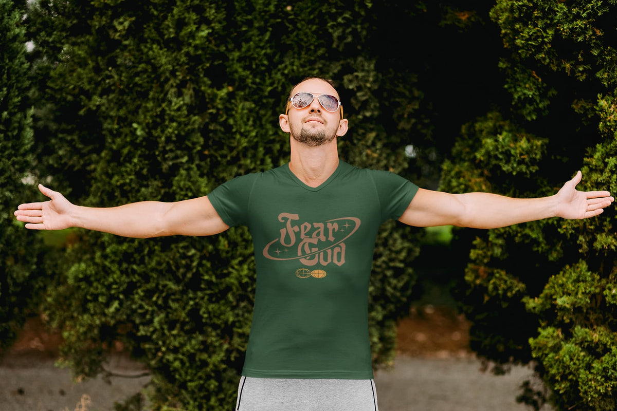 Karavirs® Custos Olive Green graphic tee for men India