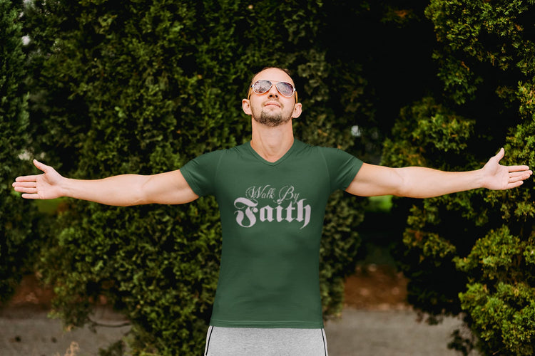 MENS OLIVE GREEN VNECK T-SHIRT