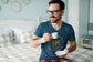 MENS NAVY BLUE VNECK T-SHIRT