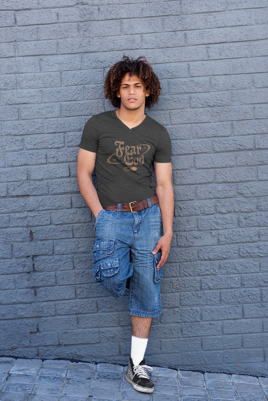 MENS BLACK VNECK T-SHIRT 