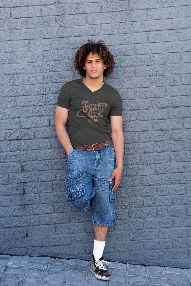 MENS BLACK VNECK T-SHIRT 