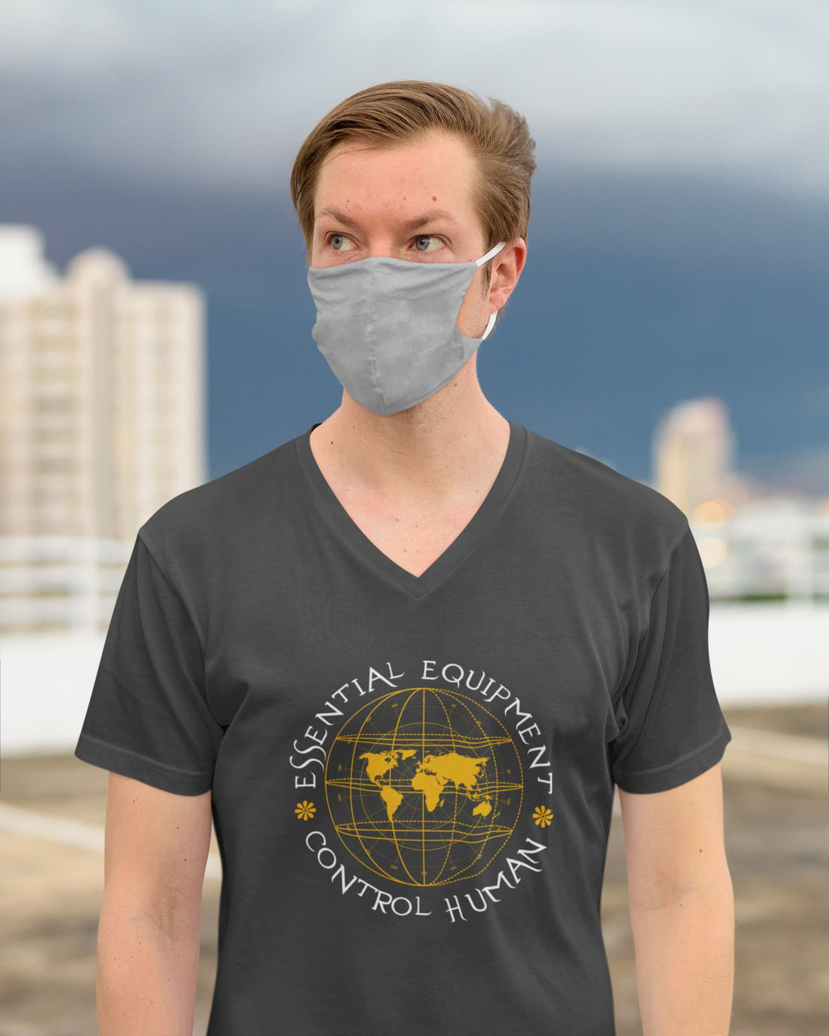 MENS BLACK VNECK T-SHIRT