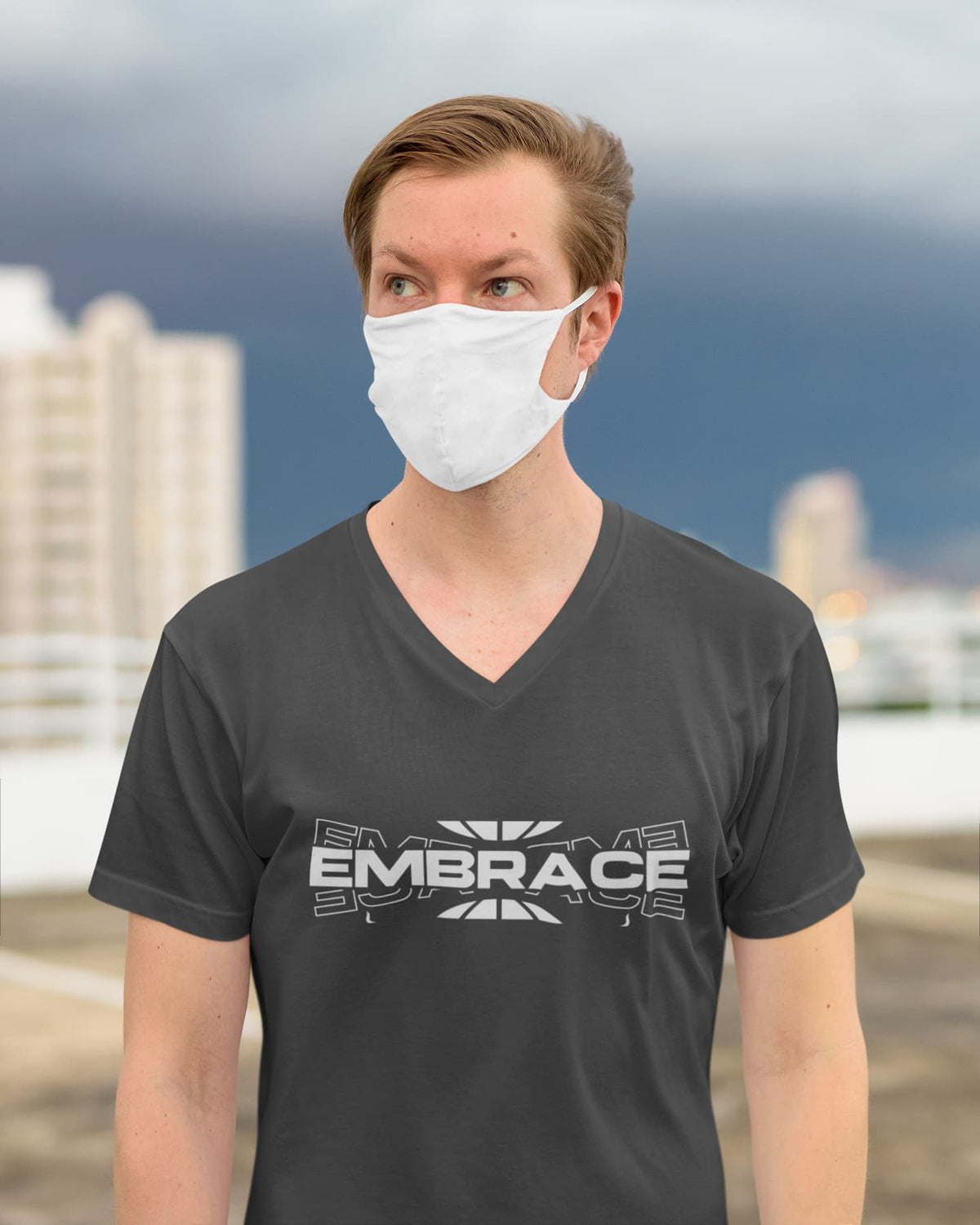 MENS BLACK VNECK T-SHIRT