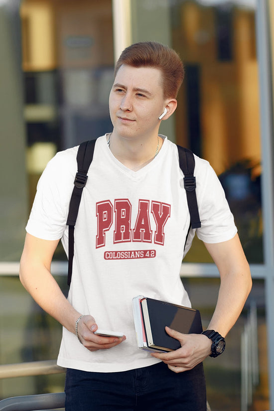 MENS WHITE VNECK T-SHIRT