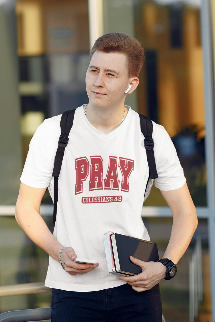 MENS WHITE VNECK T-SHIRT