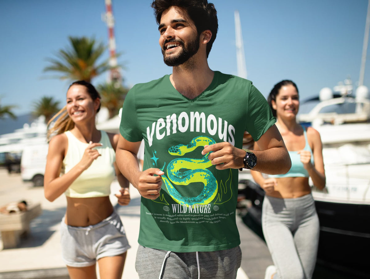 Men's Olive Green V-neck T-shirts