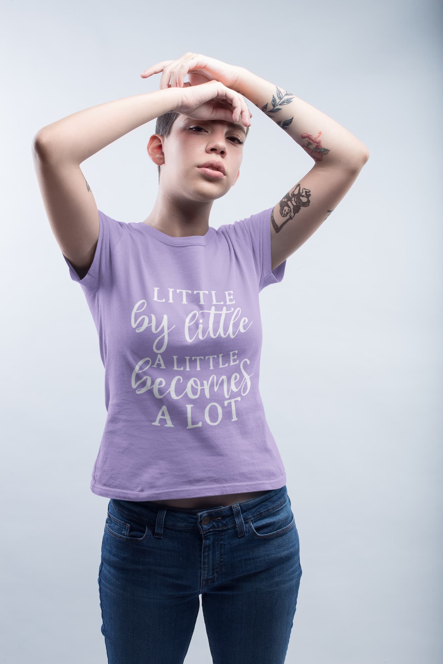 WOMENS IRIS LAVENDER ROUNDNECK T-SHIRT