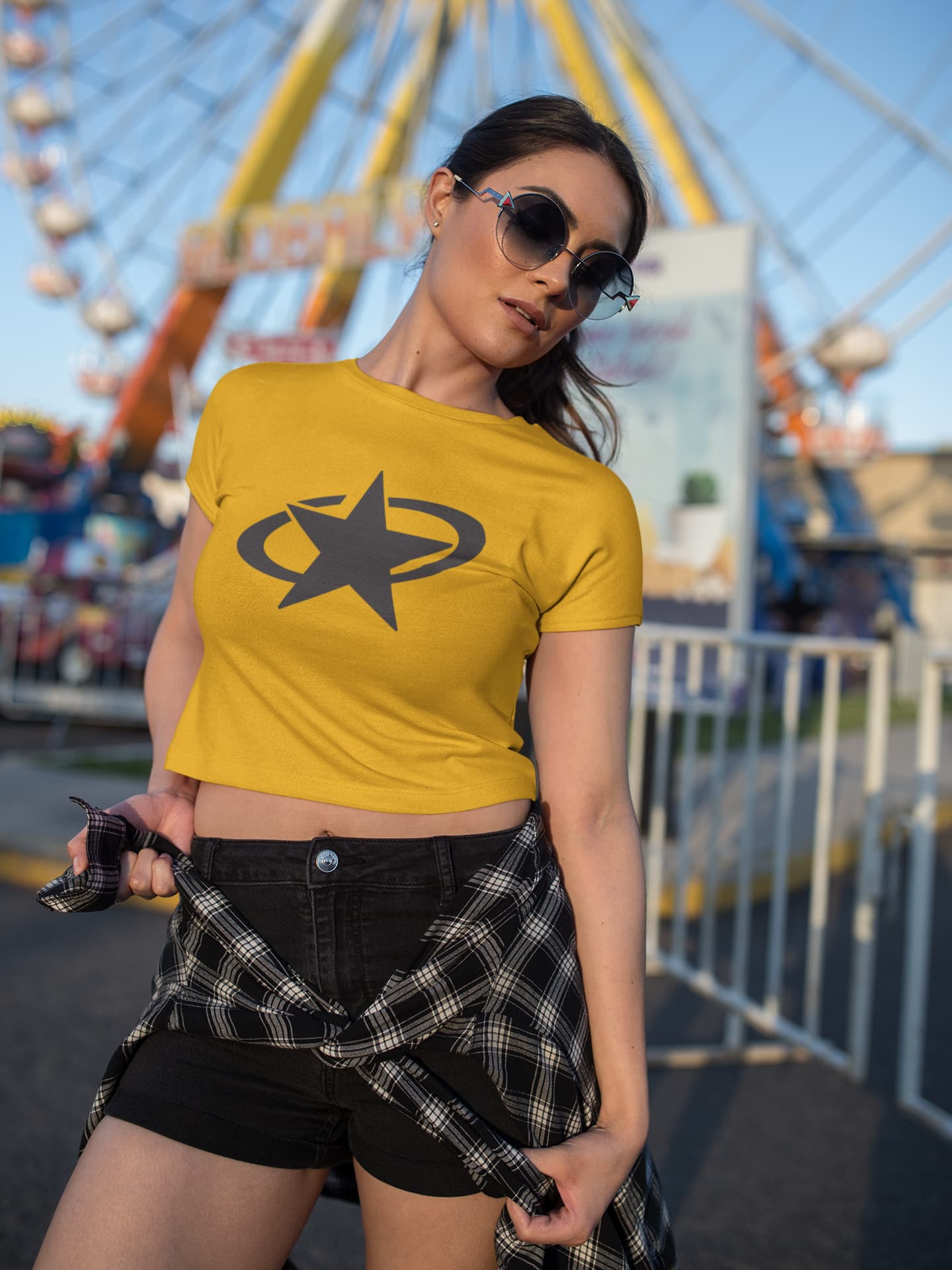 WOMENS GOLDEN YELLOW CROP TOP