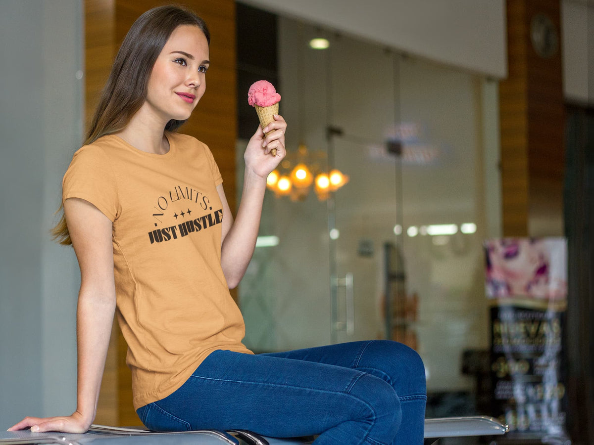 Karavirs® Push Mustard Yellow graphic tee for women India