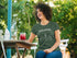 WOMENS OLIVE GREEN ROUNDNECK T-SHIRT