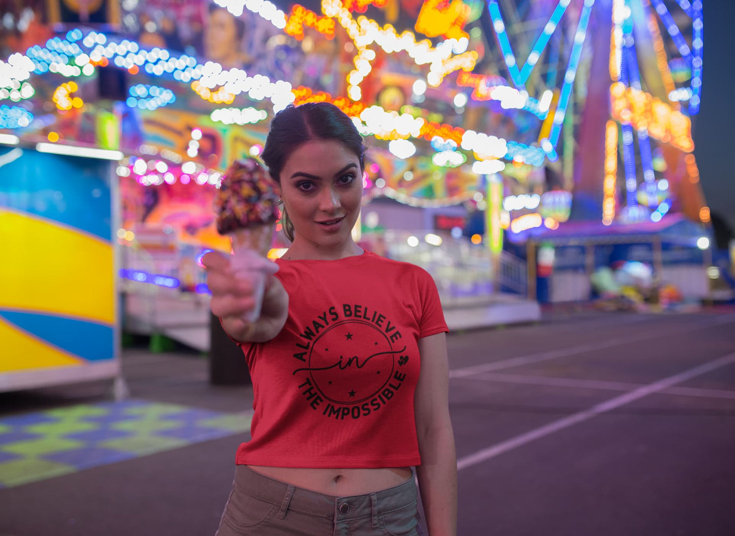 WOMENS RED CROP TOP