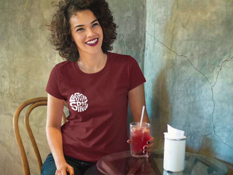 WOMENS MAROON ROUNDNECK T-SHIRT
