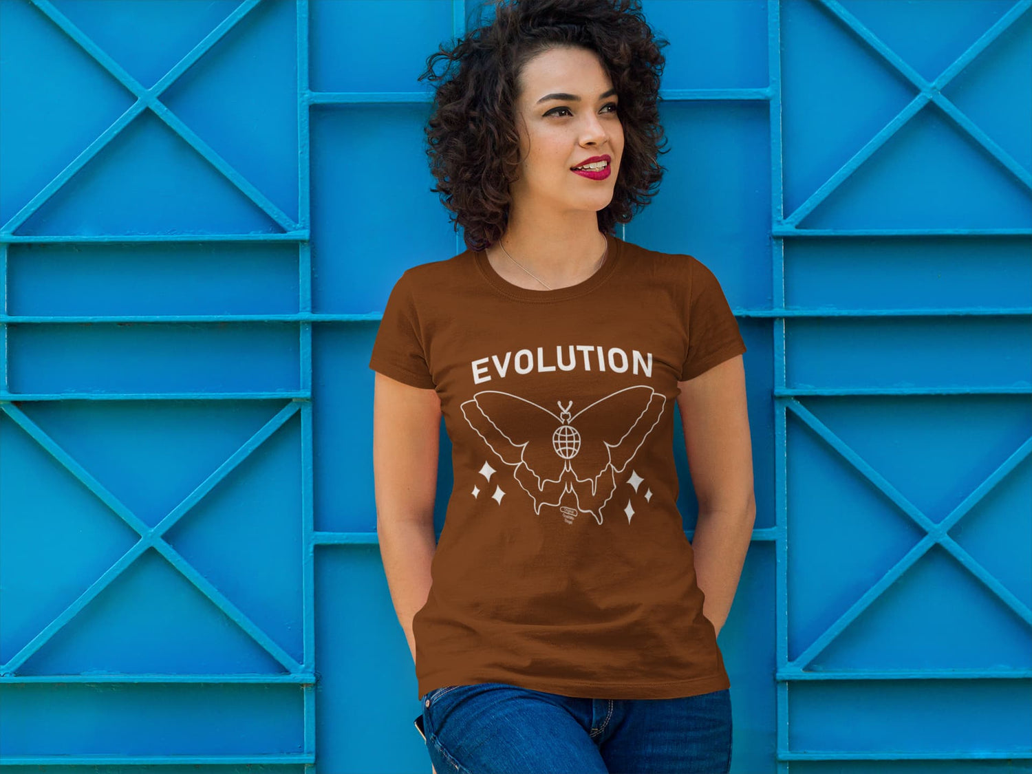 WOMENS COFFEE BROWN ROUNDNECK T-SHIRT