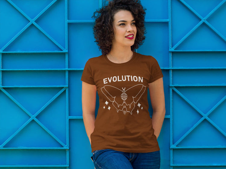 WOMENS COFFEE BROWN ROUNDNECK T-SHIRT