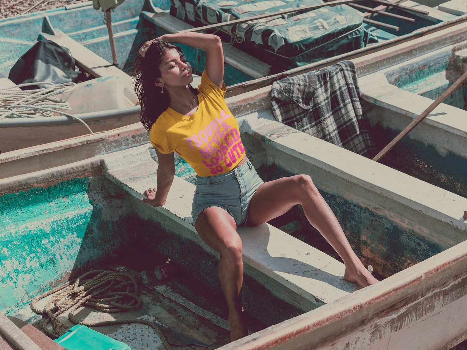 Women’s Golden Yellow Round Neck T-shirts