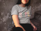 Women's Melange Grey Round Neck T-shirt