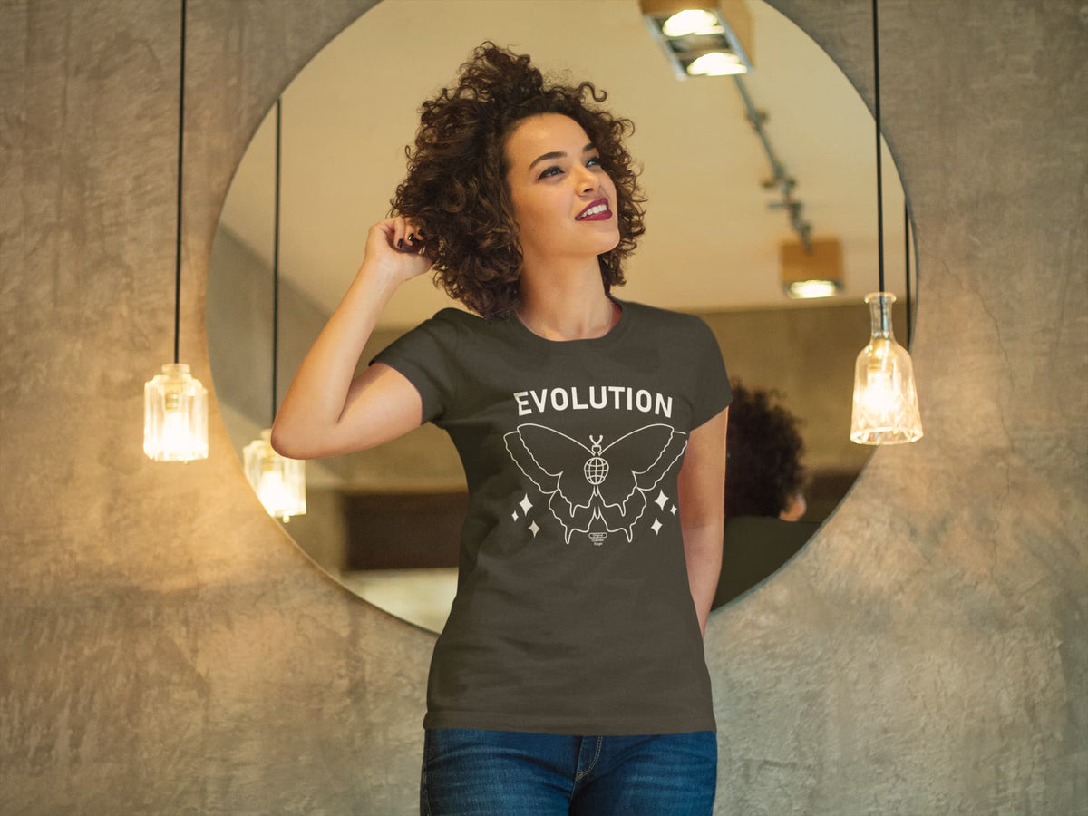 Karavirs® Evolution Black graphic tee for women India