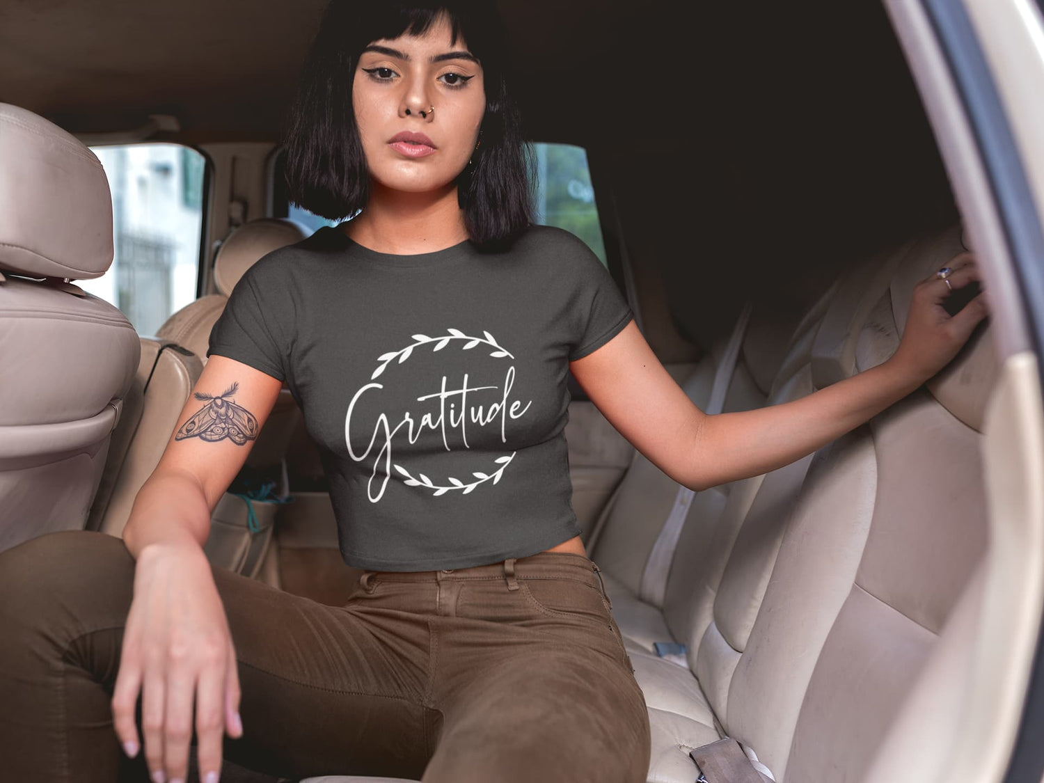 WOMENS BLACK CROP TOP