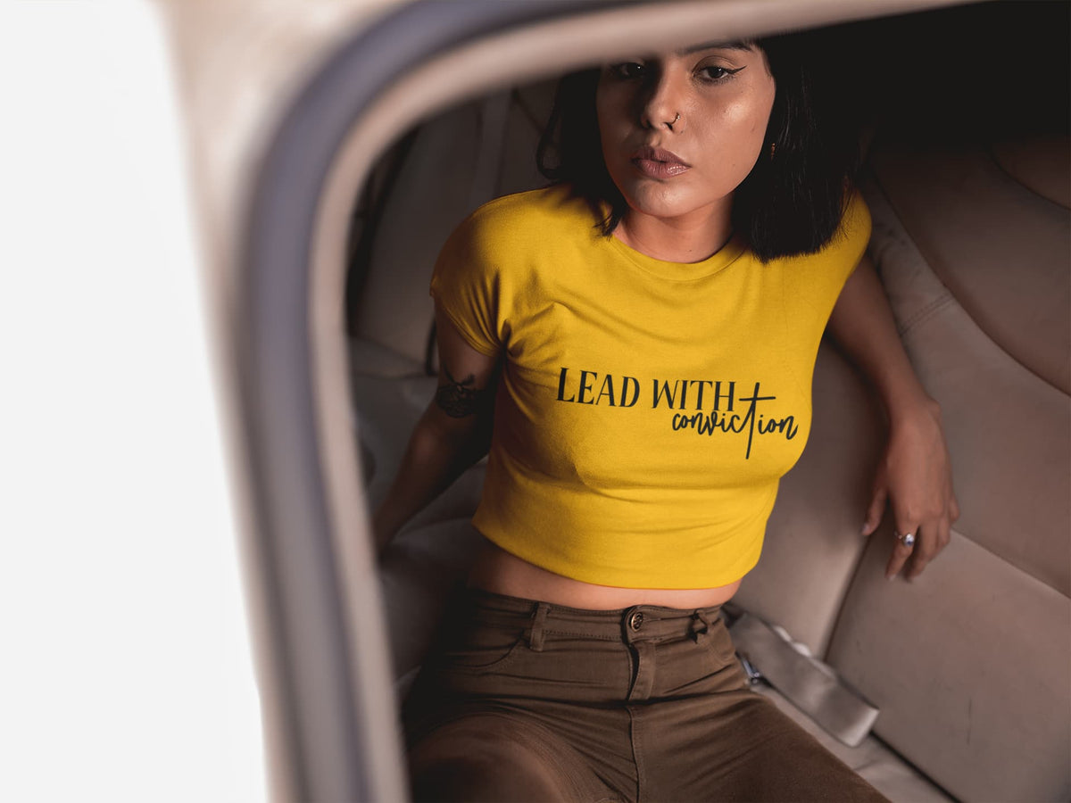 Karavirs® Conviction Golden Yellow crop top for women India