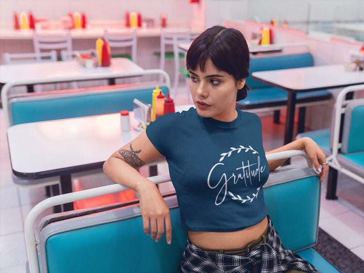 WOMENS NAVY BLUE CROP TOP