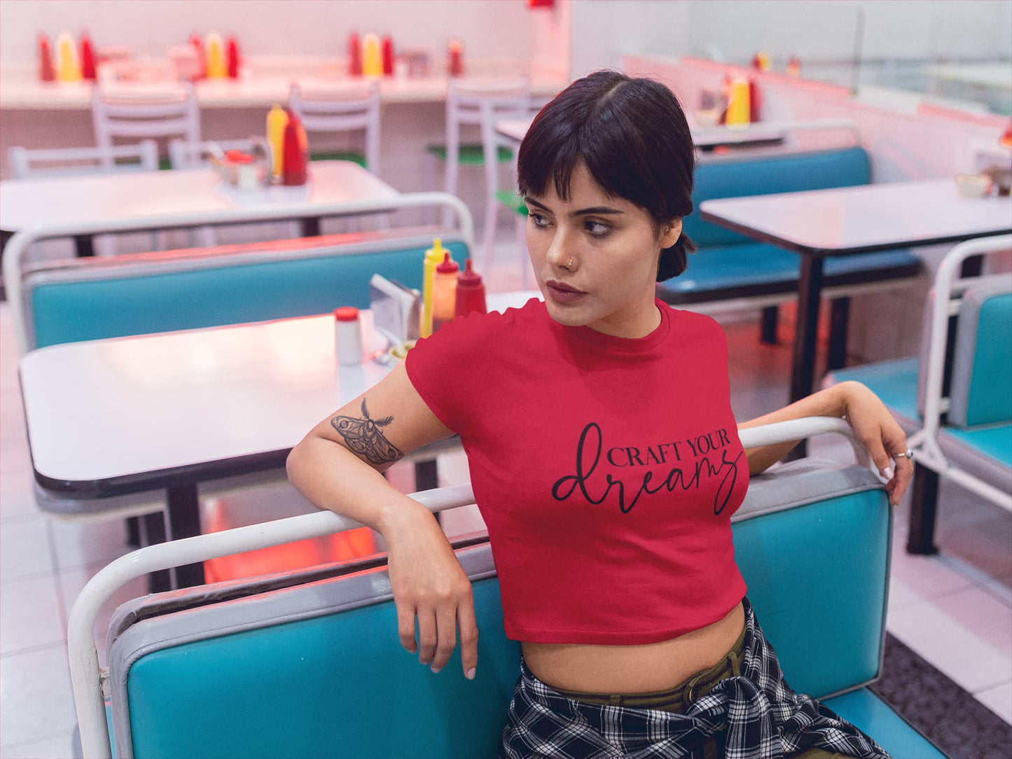 WOMENS RED CROP TOP