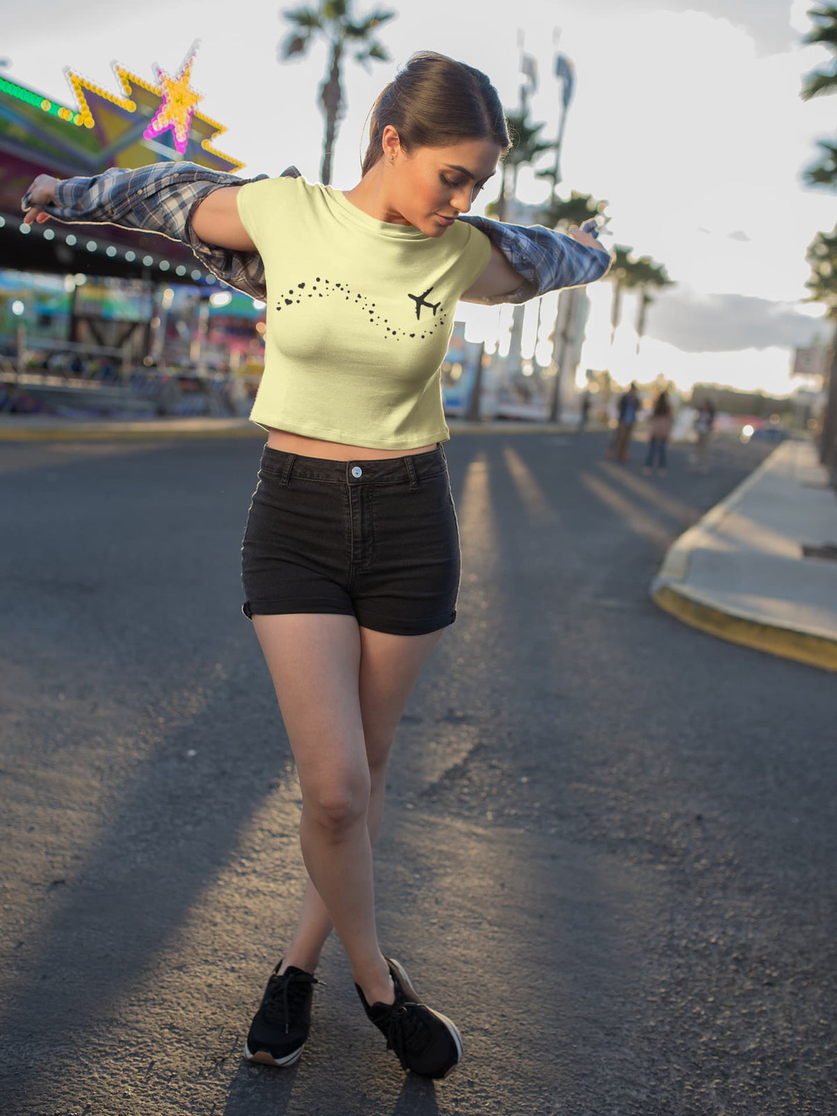 Women's Butter Yellow Crop Tops