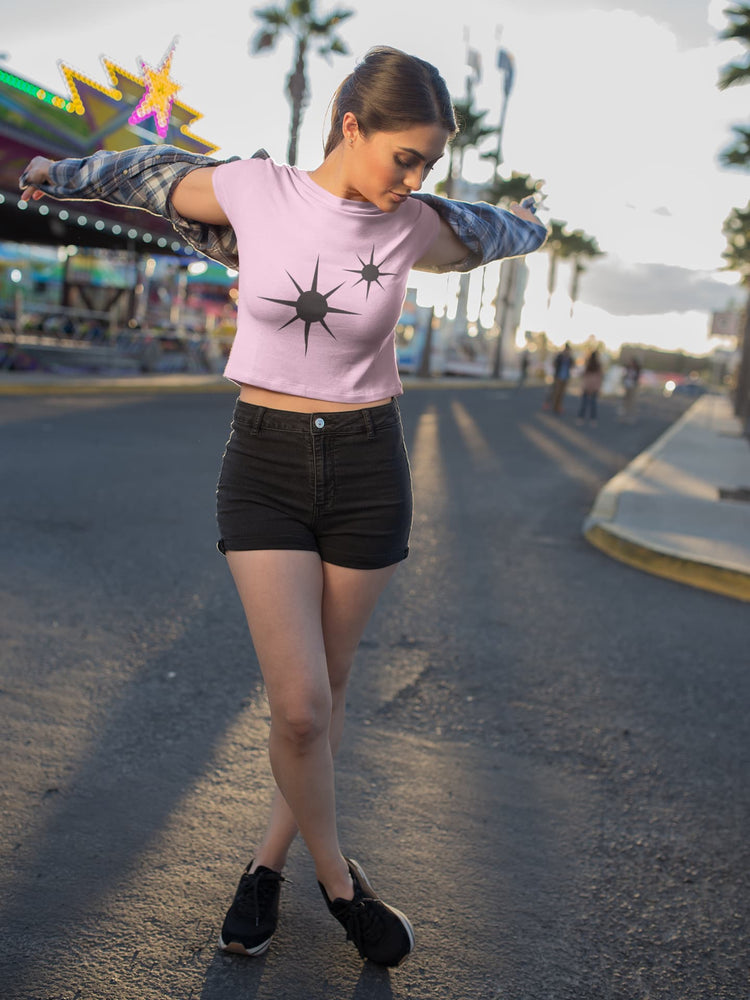 WOMENS LIGHT PINK CROP TOP