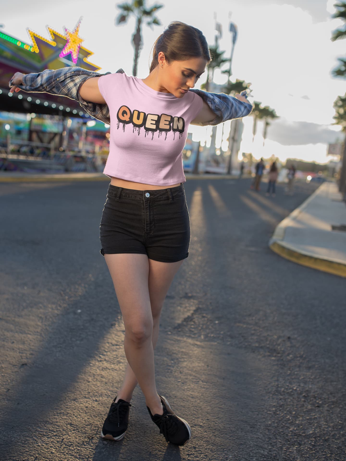 Women's Light Pink Crop Tops