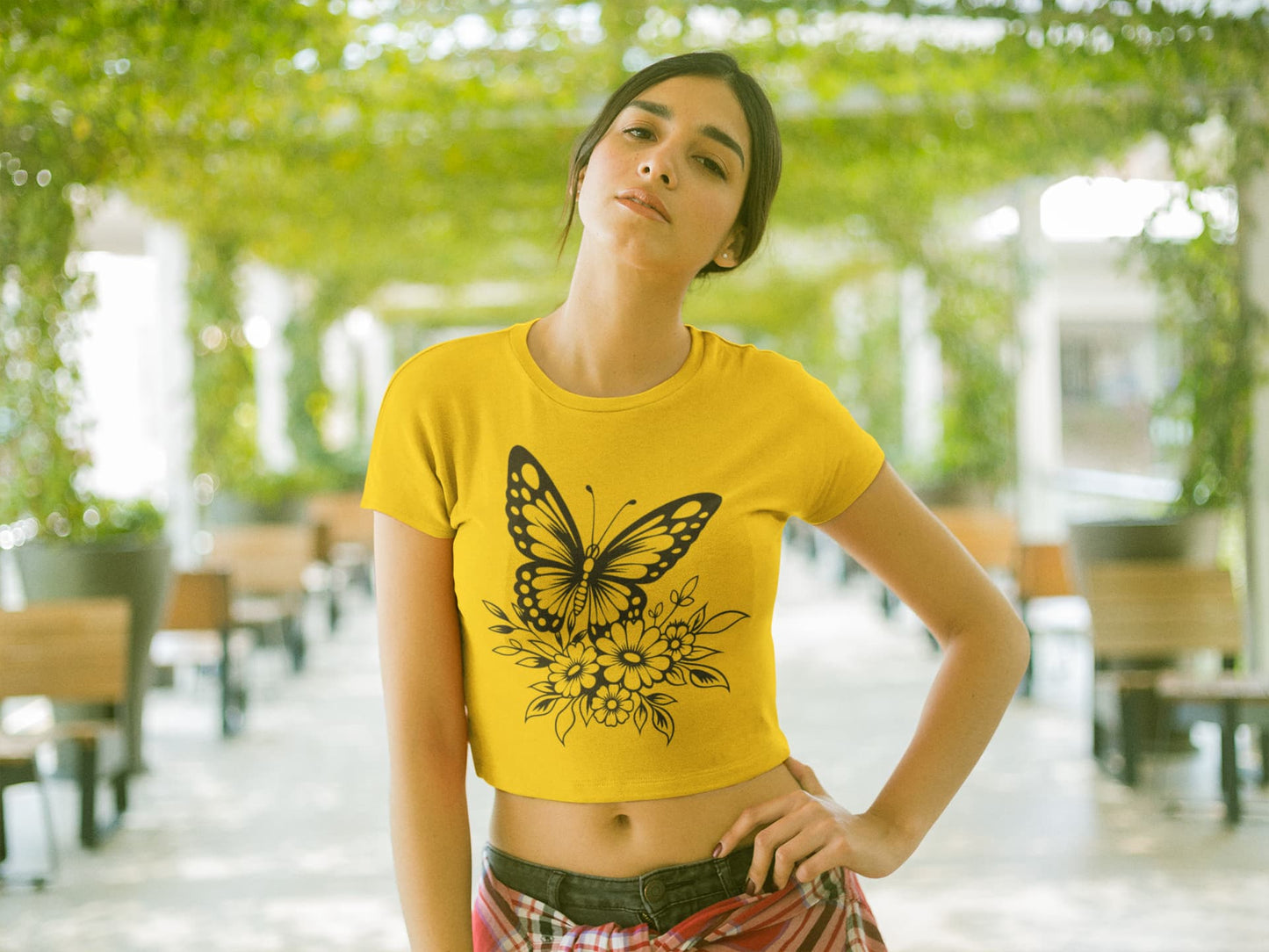 Women's Golden Yellow Crop Tops