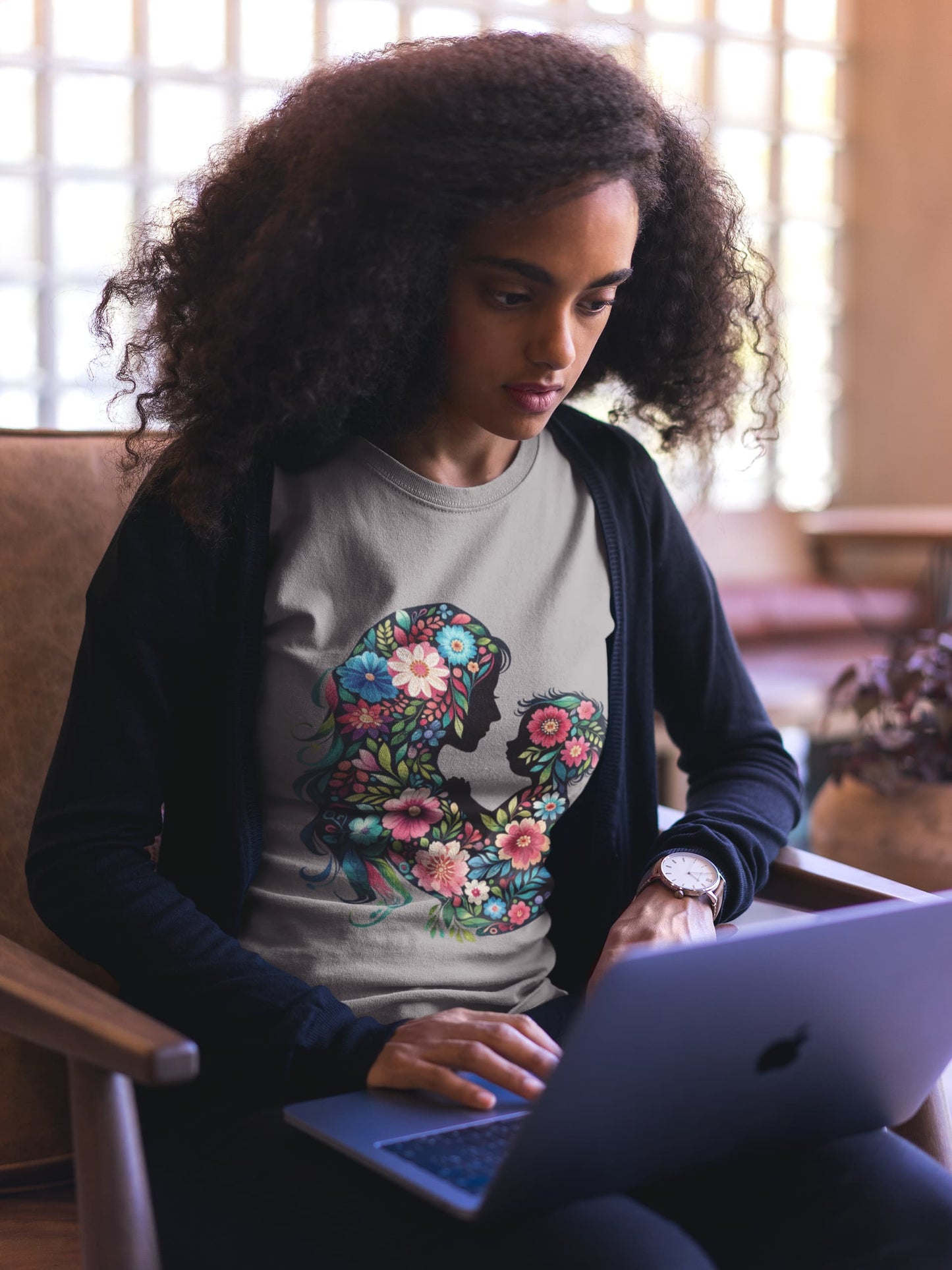 Women's Melange Grey Round Neck T-shirts