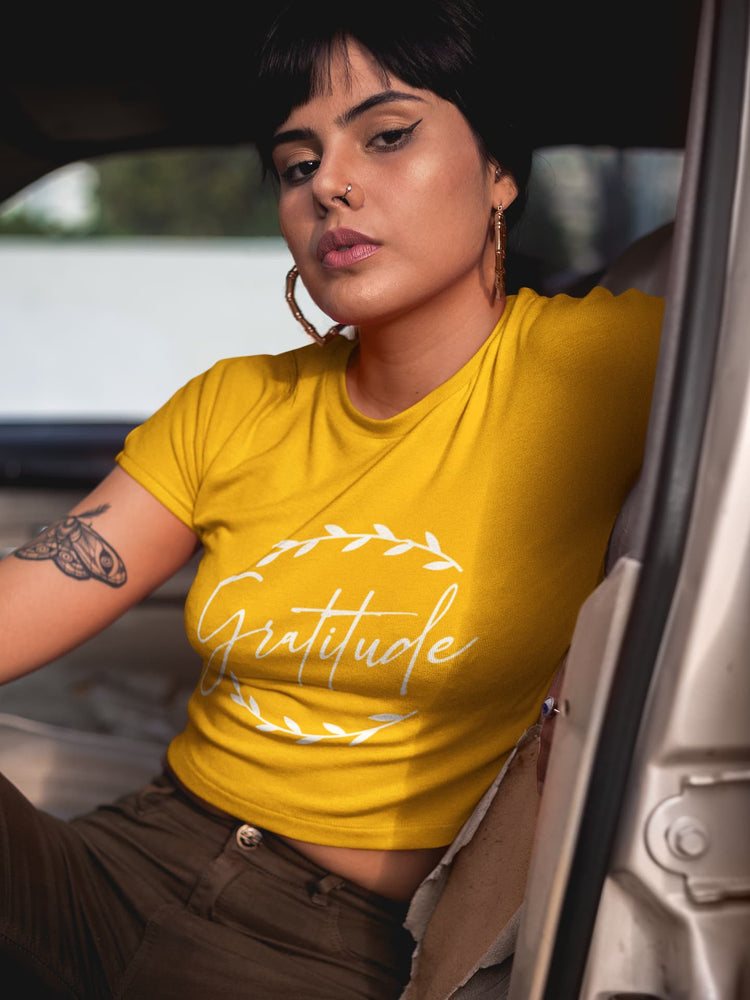 WOMENS GOLDEN YELLOW CROP TOP