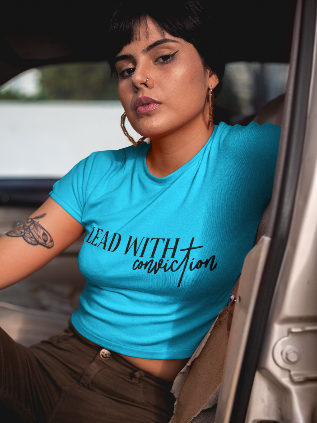 Karavirs® Conviction Sky Blue crop top for women India