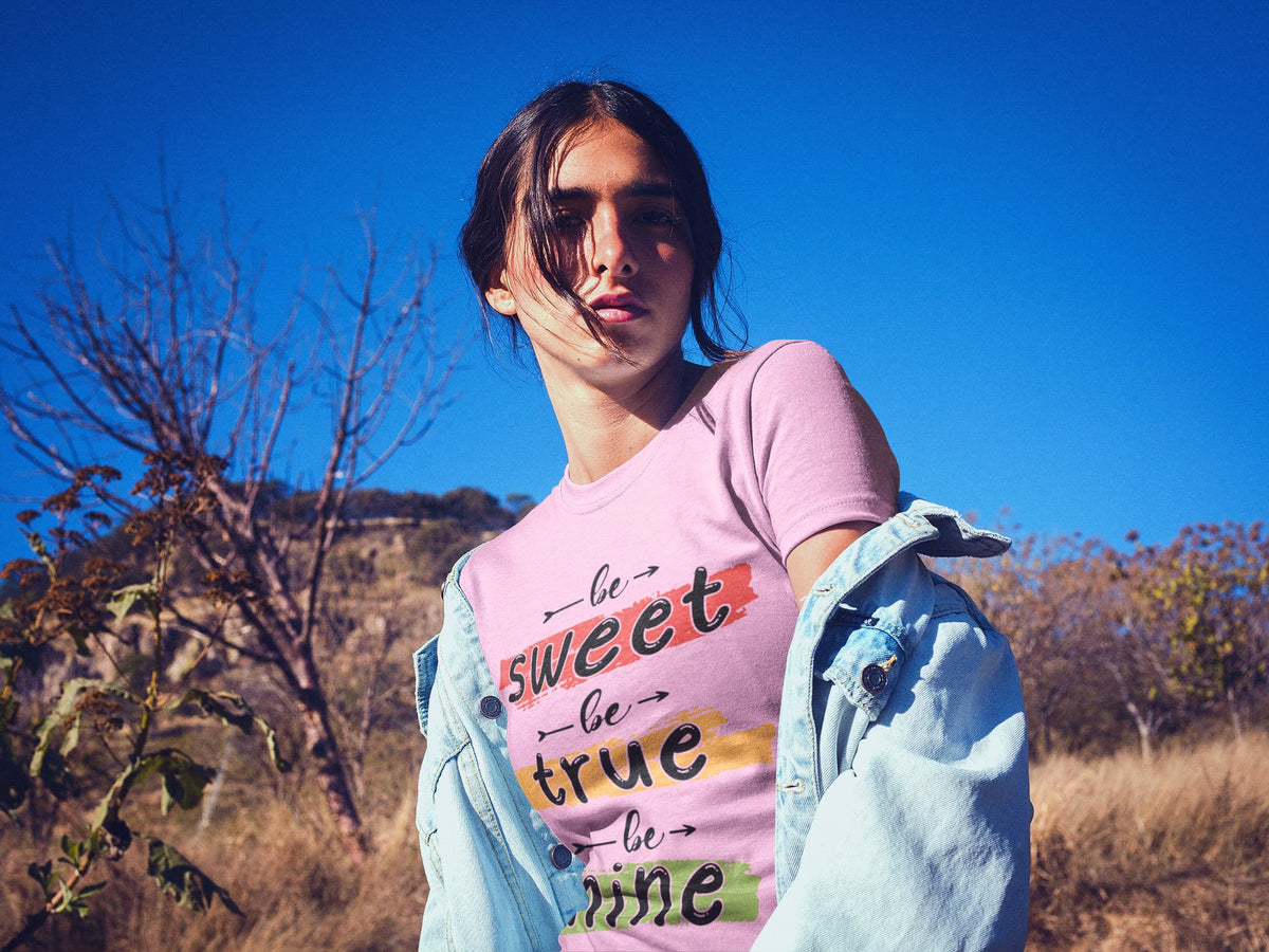 Women's Light Pink Round Neck T-shirts