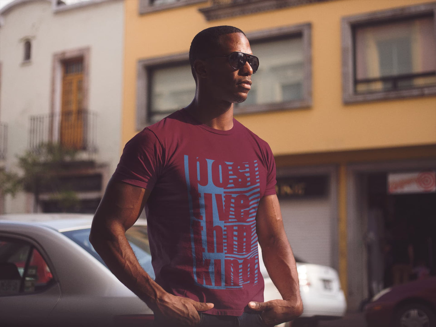 Men's Maroon Round Neck T-shirts