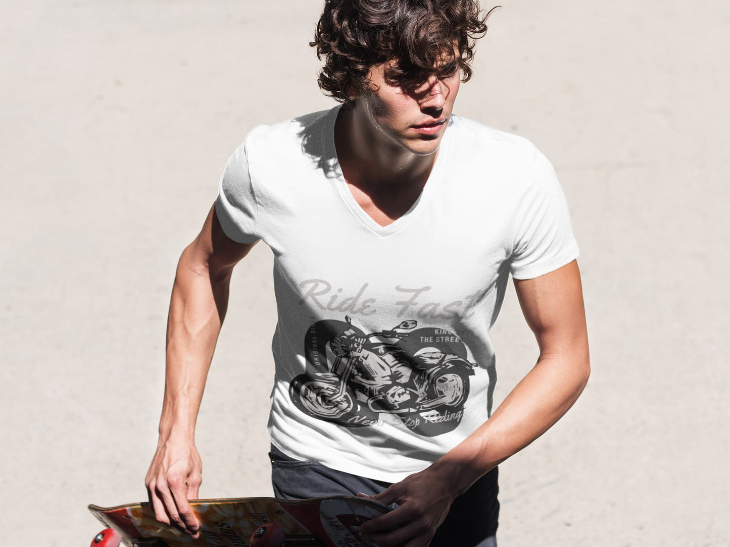 Men's White V-Neck T-shirts