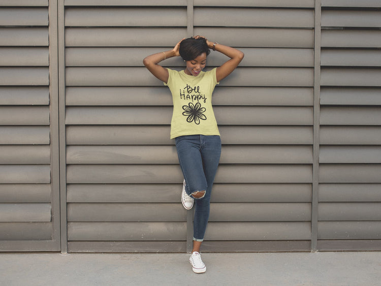 Women’s Butter Yellow Round Neck T-shirts
